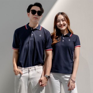 POLOLAND เสื้อโปโลคู่ เสื้อทีม รุ่นทูบาร์ - สีกรม (ชายทรงตรง…