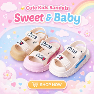 Sweet Baby Kids Sandals รองเท้าแตะเด็ก รัดส้น PVC นิ่ม เบา ใ…