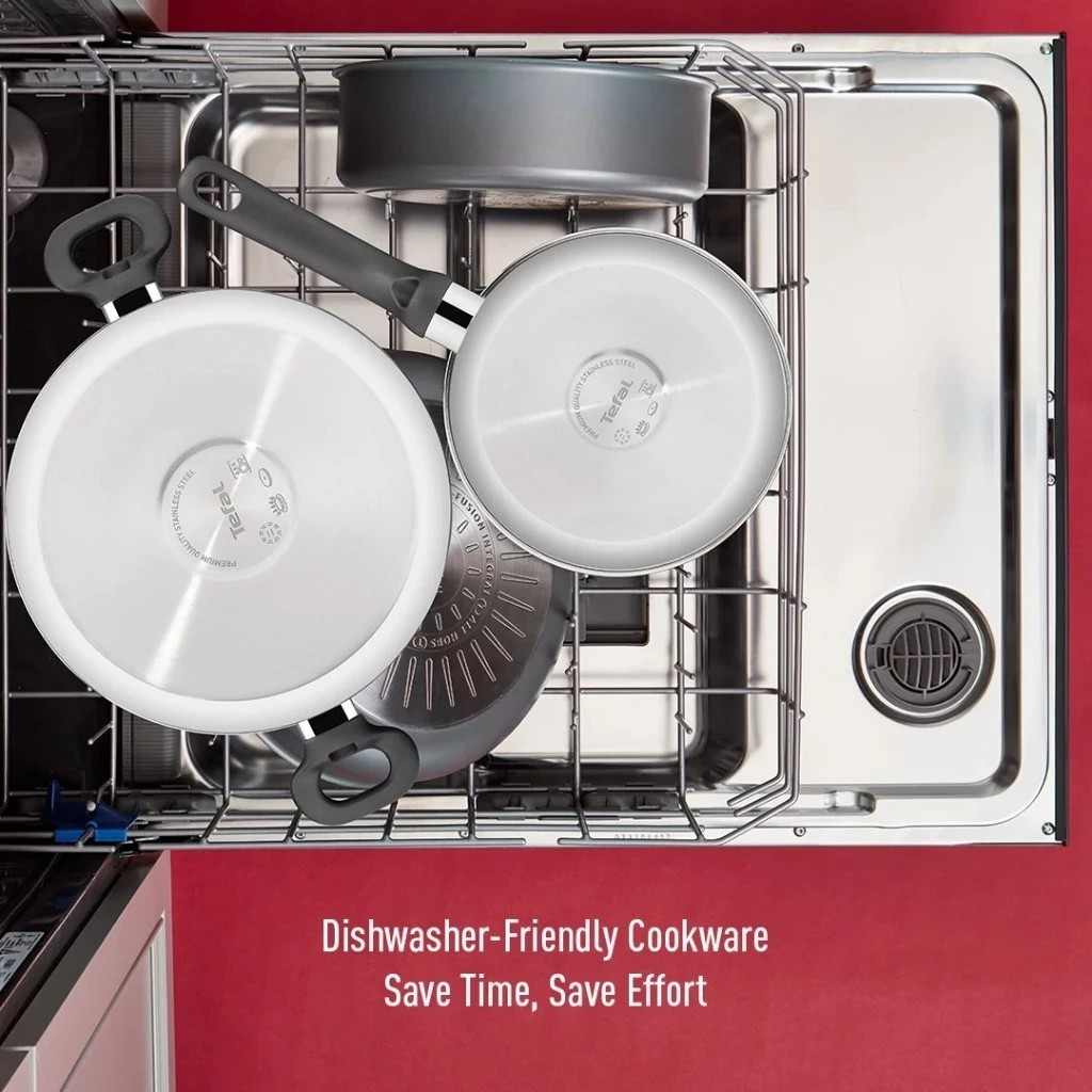 Tefal หม้อสองหูสเตนเลส Starter 24 ซม. รุ่น CW-E3254695 พร้อมฝาแก้ว (สเตนเลส 304) สีเงิน