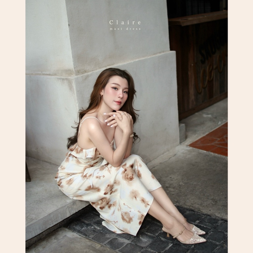 CLAIRE MAXI DRESS. ( พร้อมส่งครบสี )
