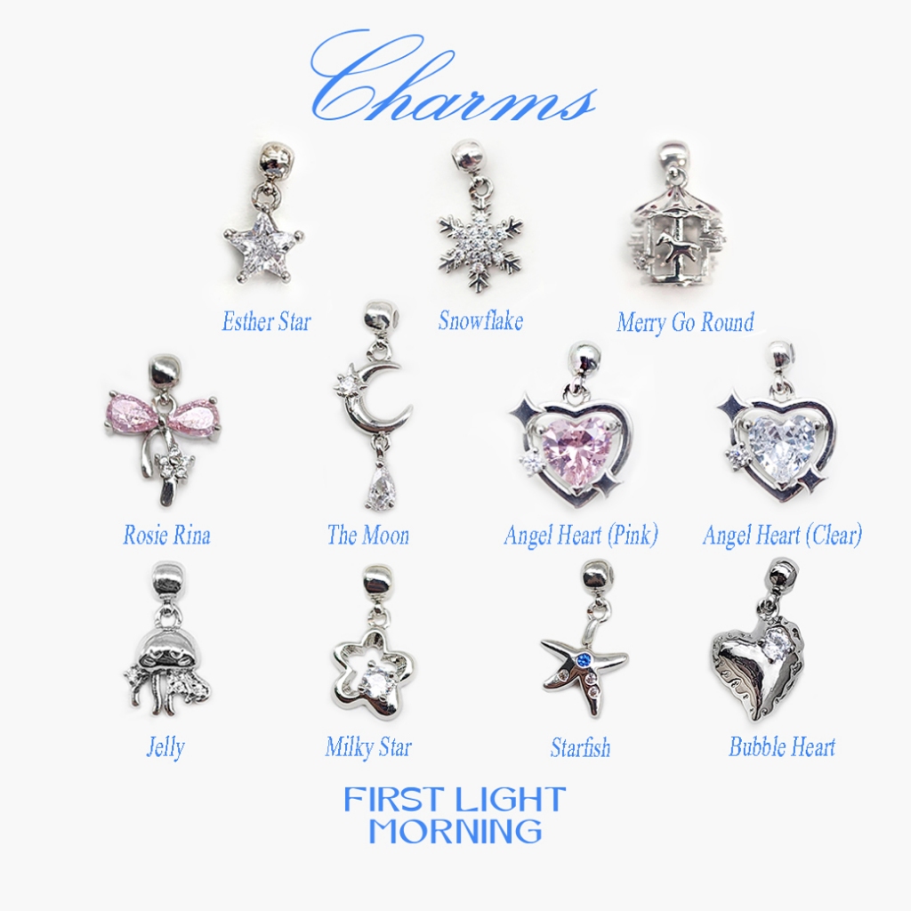 Silver Color Charm จี้ราคาต่อชิ้น ไม่รวมสร้อย **จะต้องใส่กับสร้อยแบบปลายเข็มของที่ร้านเท่านั้น**(สร้อยลายใหม่) วาเลนไทน์