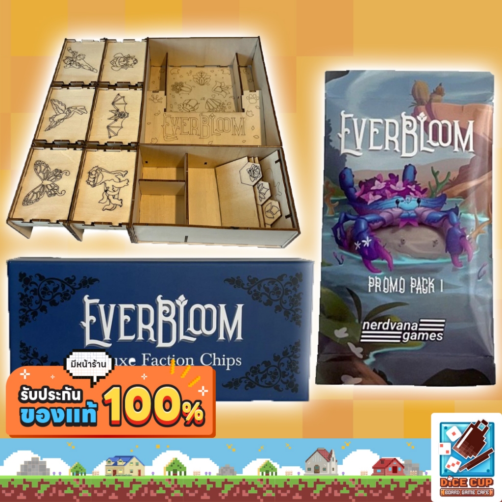 [ของแท้] Everbloom Deluxe Wooden Insert/ Faction Chips/ Promo Pack Board Game