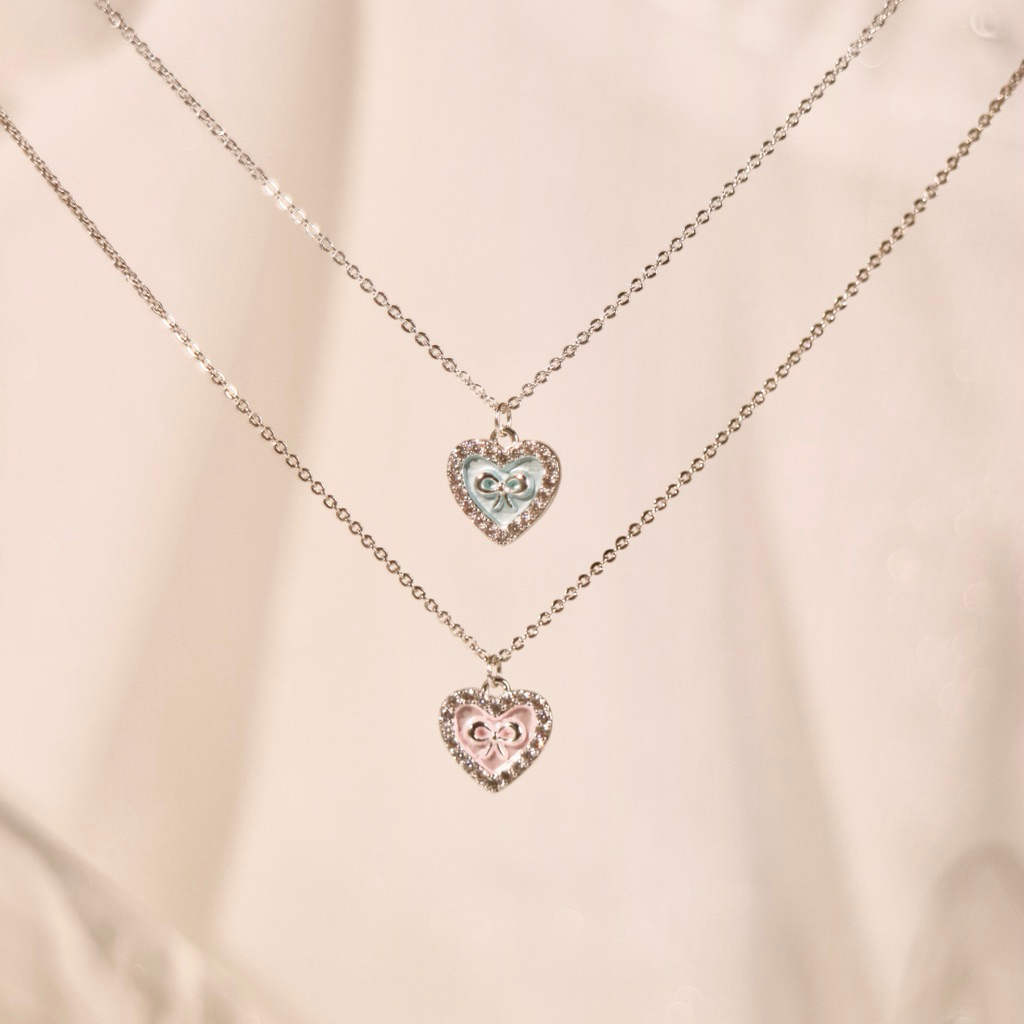 Socrush.bkk | SWEET HEART necklace | SN-091 | สร้อยคอ จี้หัวใจ โบว์