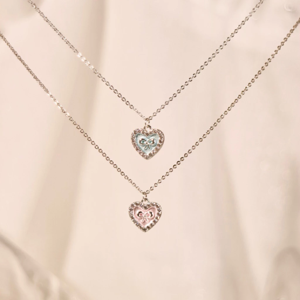 Socrush.bkk | SWEET HEART necklace | SN-091 | สร้อยคอ จี้หัวใจ โบว์