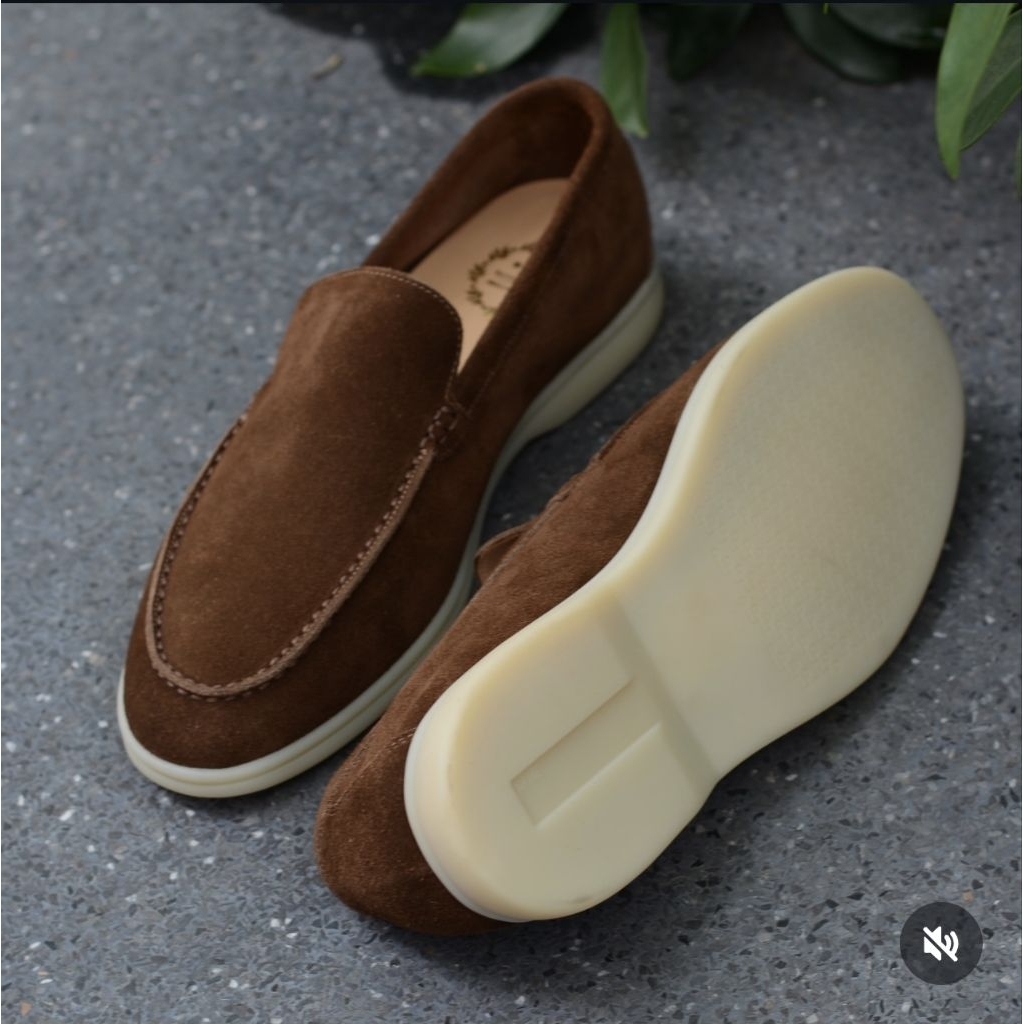 822 Arcobareno Classic Slip-on Suede Lamb Khaki & Morocco Brick