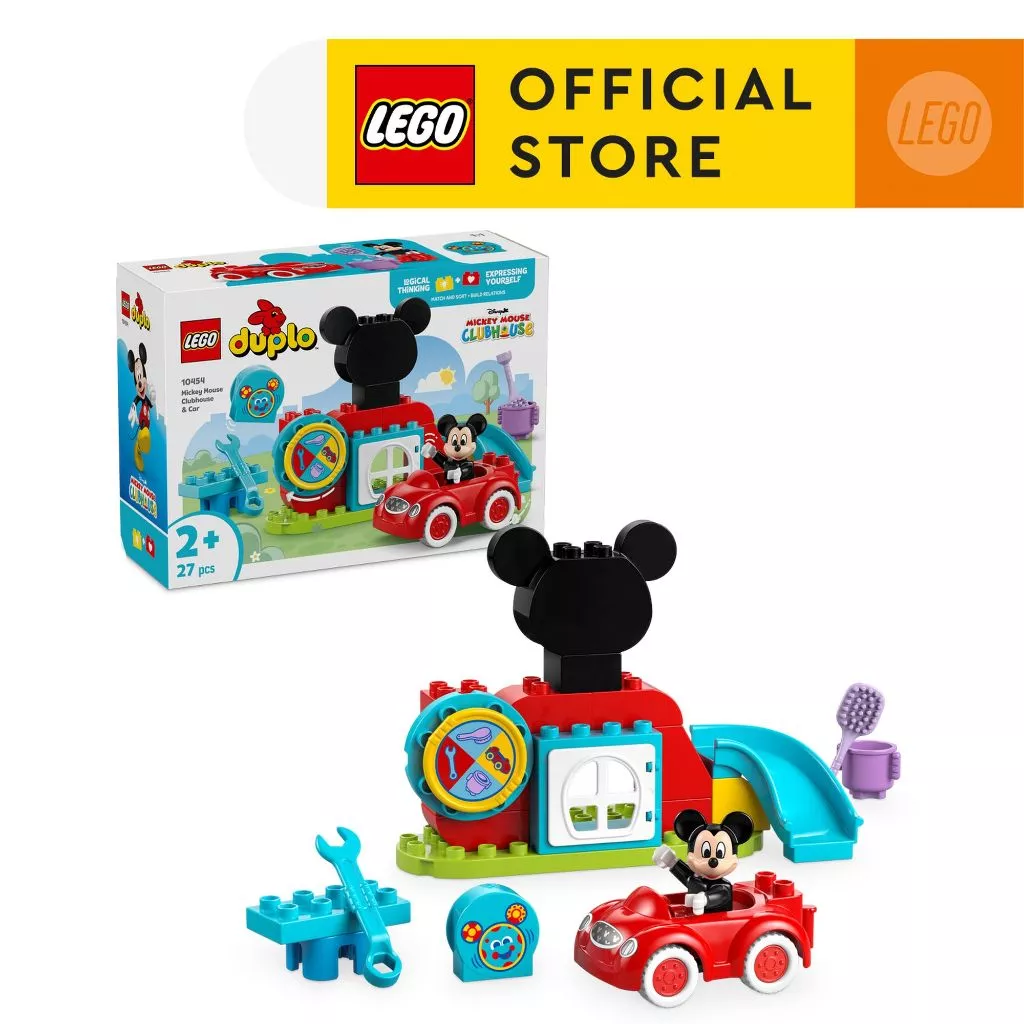 LEGO DUPLO Disney 10454 Mickey Mouse Clubhouse & Car (27pcs.), Building Blocks, Kids Toy