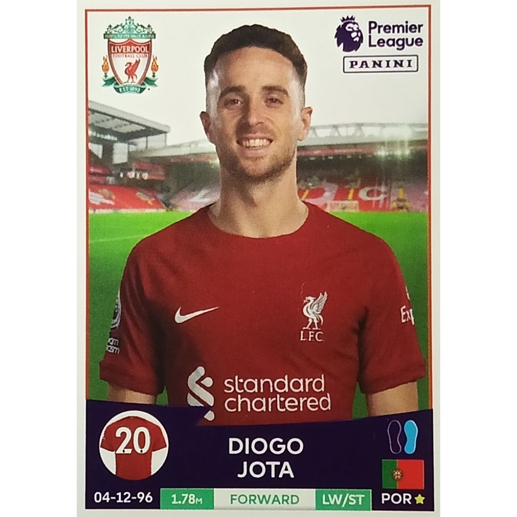 Sticker panini football premier league Diago Jota
Liverpool No 395

