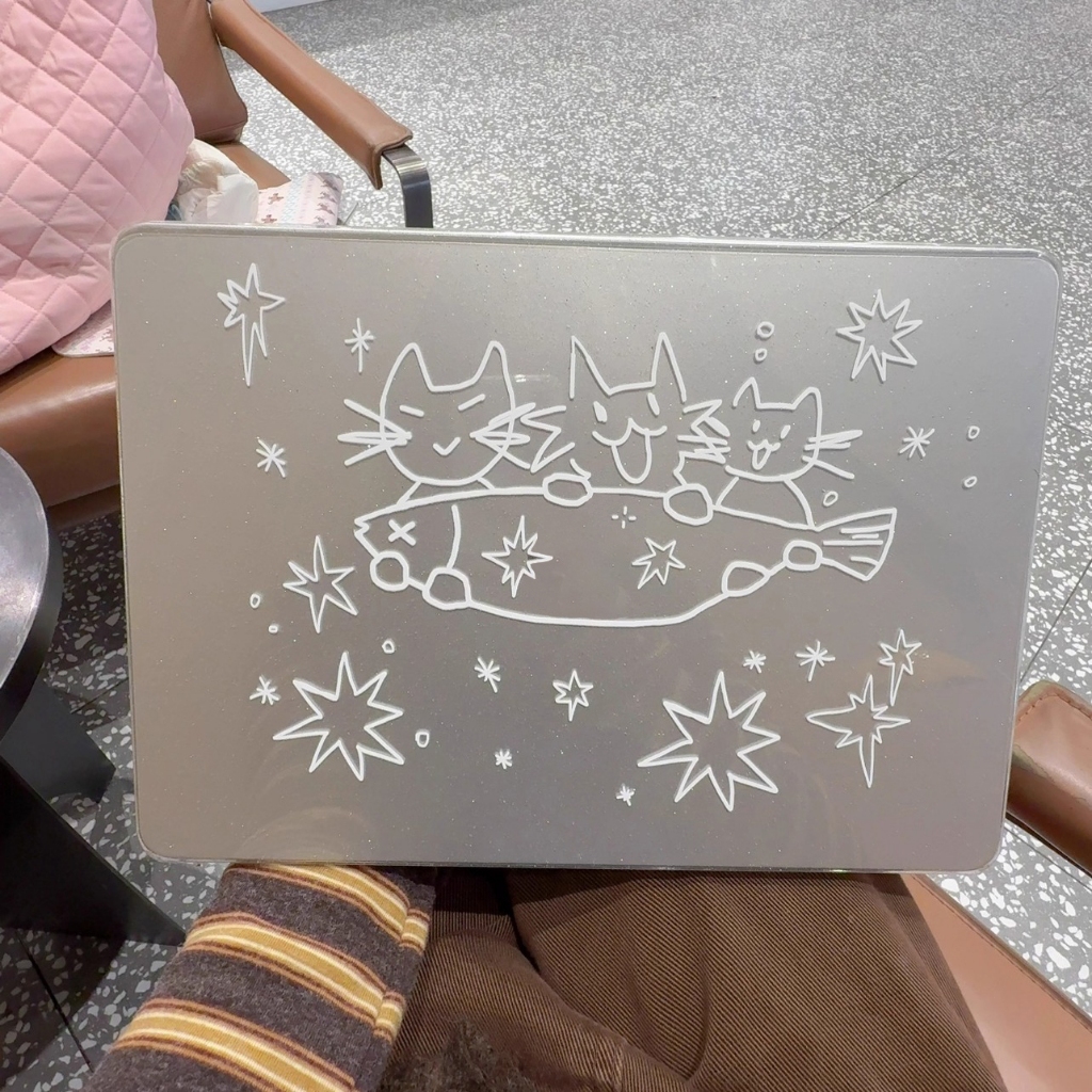 Shesell พร้อมส่ง✨เคส macbook (Glitter)ปลาลูกแมวAir13 Air15 Neo13 M3/M4 Pro14 เคสสำหรับแมคบุ๊คใสPro13