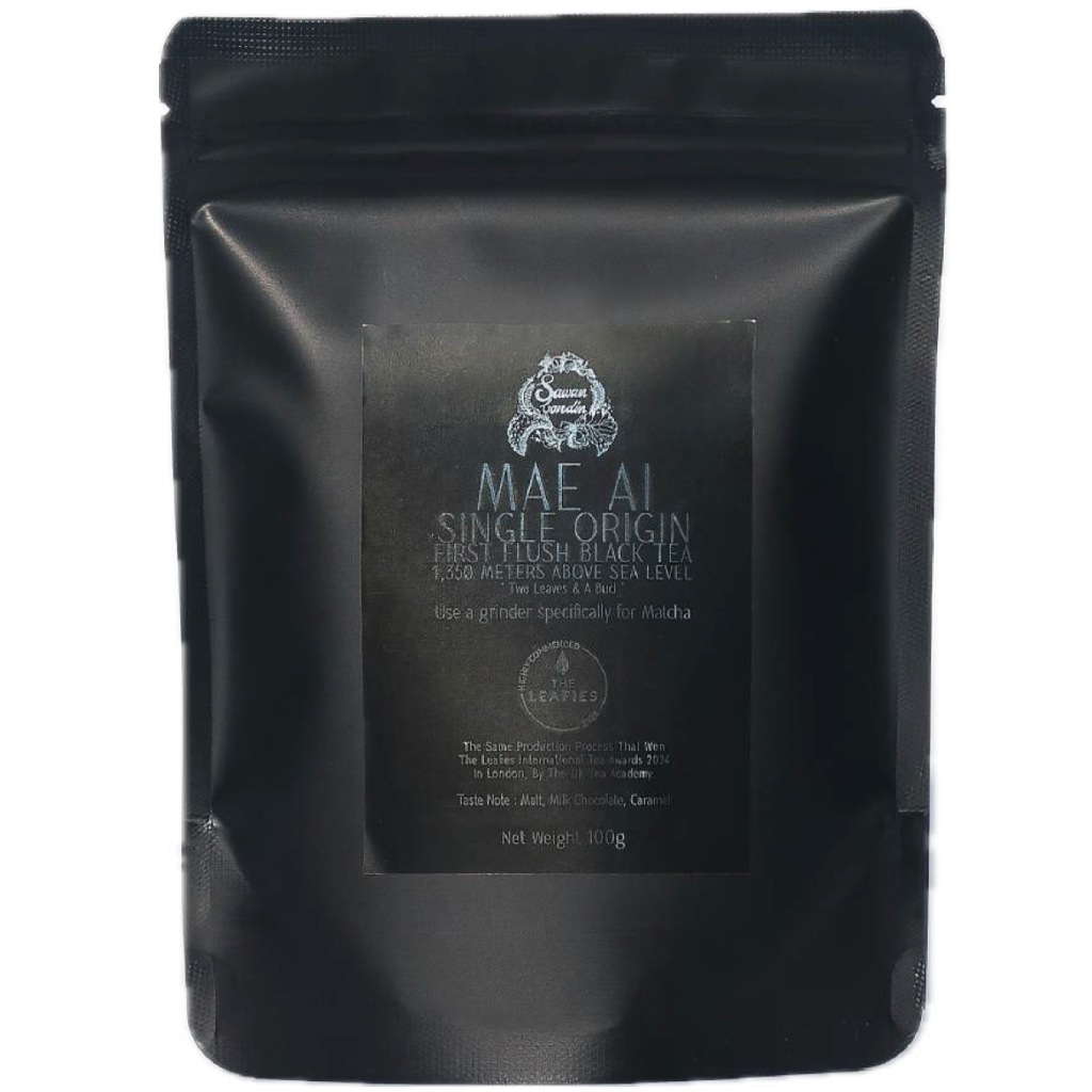 Black Tea Mae Ai (Assamica) Finely ground ชาดำเกรดพิเศษที่ใช้เครื่องบดหินตัวเดียวกันกับที่ใช้มัทฉะเกรดพิธี