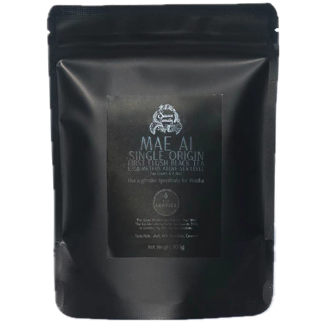 Black Tea Mae Ai (Assamica) Finely ground ชาดำเกรดพิเศษที่ใช้เครื่องบดหินตัวเดียวกันกับที่ใช้มัทฉะเกรดพิธี