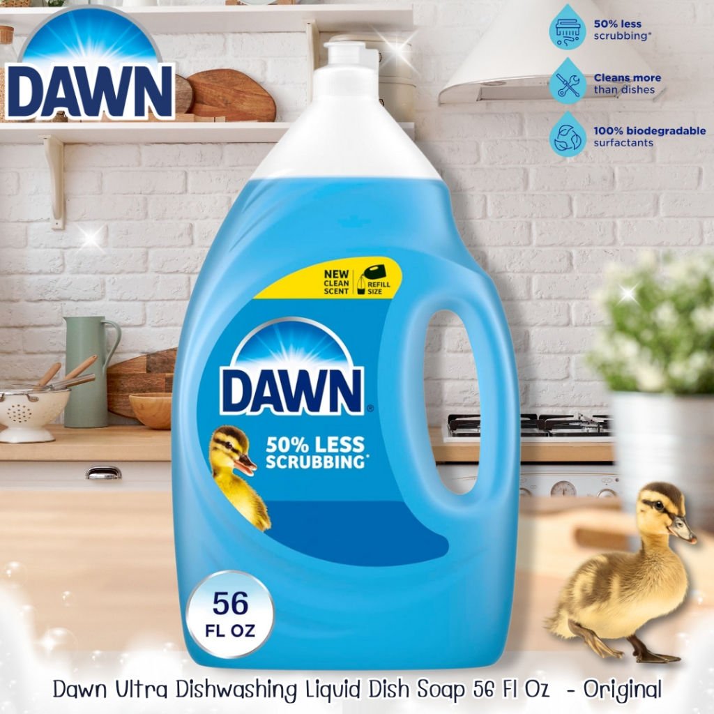 นำเข้า 🇺🇸 💦   สะอาดล้ำลึกน้ำยาล้างจาน Dawn Ultra Dishwashing Liquid, Dish Soap Refill สูตรเข้มข้น 56