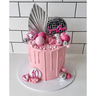 Baker Tree ชุดลูกบอลดิสโก้ คละไซส์ แพ็ค 12 ชิ้น ขนาด 3-5 cm. ลูกบอลปักเค้ก แต่งเค้ก Cake topper