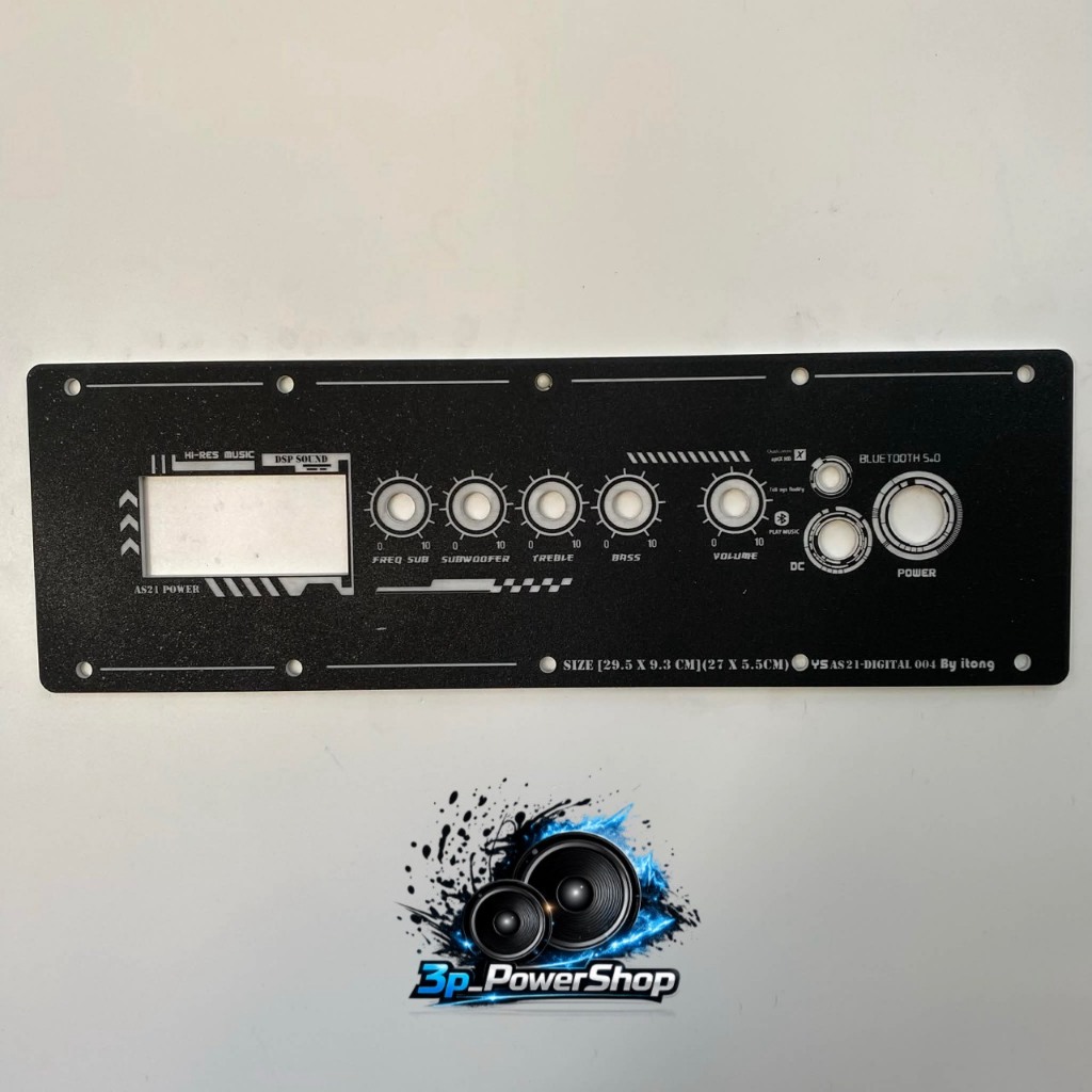 แผ่นเพลทลำโพง Bluetooth DIY รุ่น YS AS21 Digital 004 (29×9.3cm) สีดำผิวทราย