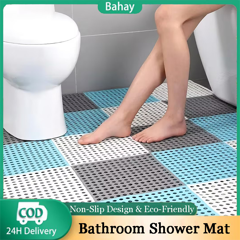 Bath Mat Holes Drain Floor Mat 30x30cm Non-Slip Bathroom Shower Mat Bathroom Rug