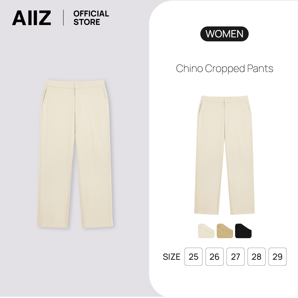 AIIZ กางเกงชิโน่ผู้หญิงขา 5 ส่วน AIIZ Women's Chino Cropped Pants