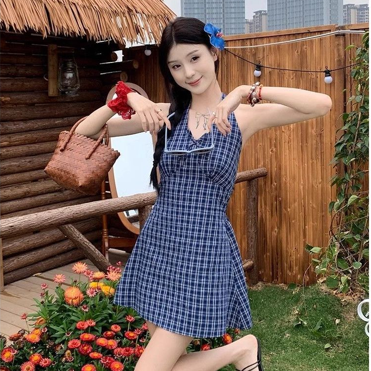 fashiongirl1688 ชุดเดรส คล้องคอ สุดจึ้งเข้ารูปสับๆ เน้นหุ่นนาฬิกาทราย ทรงสวย S-XL พร้อมส่งจาก กทม