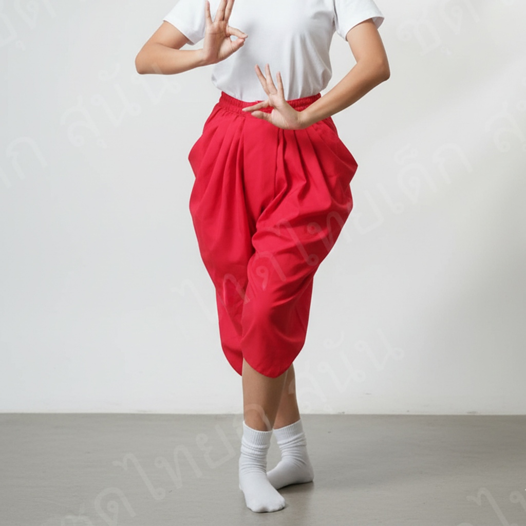 โจงกระเบนสำเร็จรูป(มีซิป-มีตะขอ)โจงกระเบนผู้ใหญ่ ผ้าคอตตอนพิมพ์ทอง