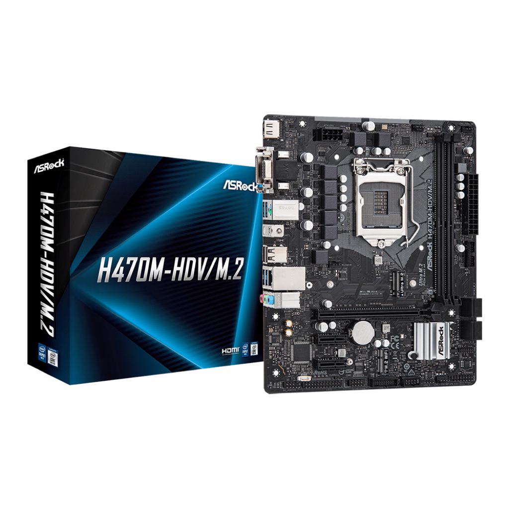 MAINBOARD (เมนบอร์ด) 1200 ASROCK H470M-HDV/M.2 ประกันศูนย์ พร้อมส่ง