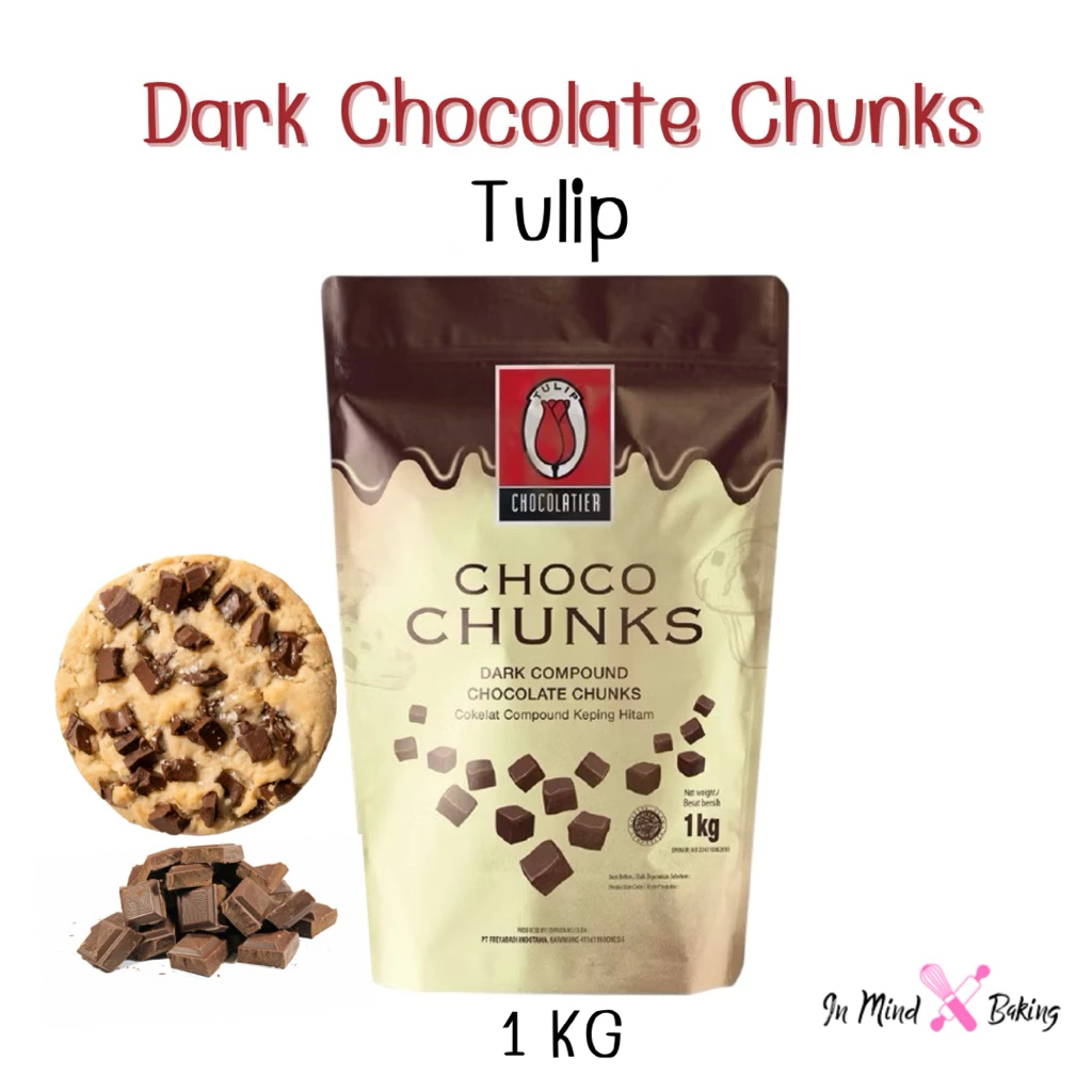 (ส่งรถธรรมดา อาจละลาย) ทิวลิป ช็อคโกชั้งก์ Tulip Choco Chunks Dark Chocolate Compound(Choco Chunks/250g)
