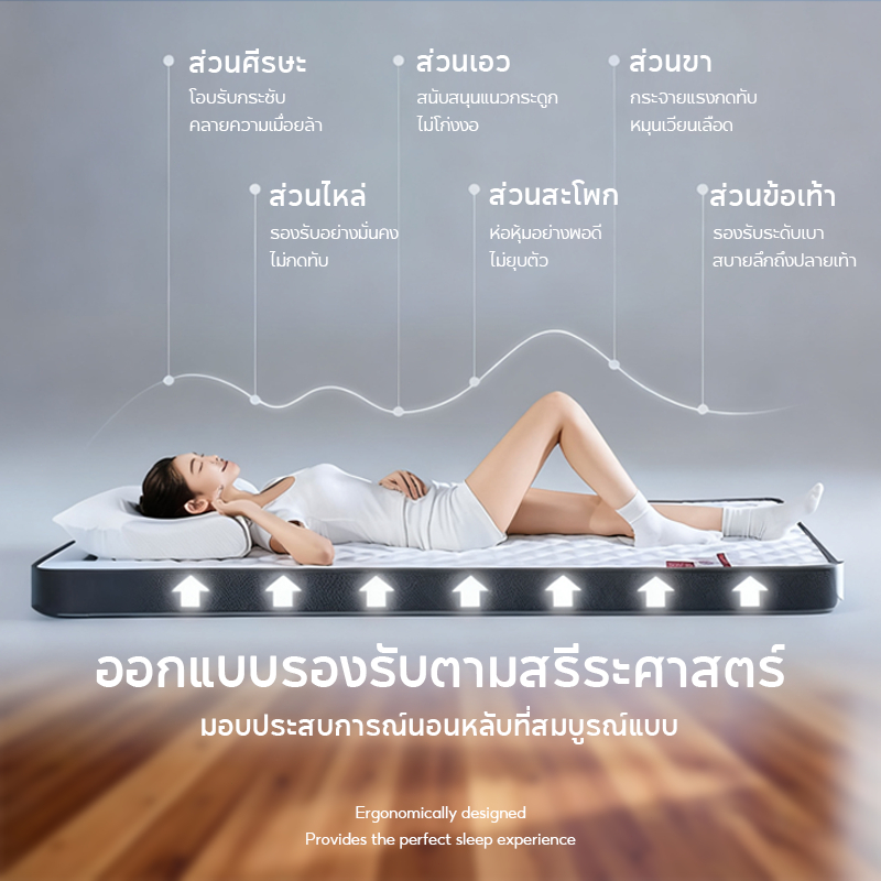 DreamHug ท็อปเปอร์ ยางพารา เมมโมรี่โฟม หนา 2.5/3.5 นิ้ว แก้ปวดหลัง พับได้ ไร้กลิ่น - รูปที่ 5