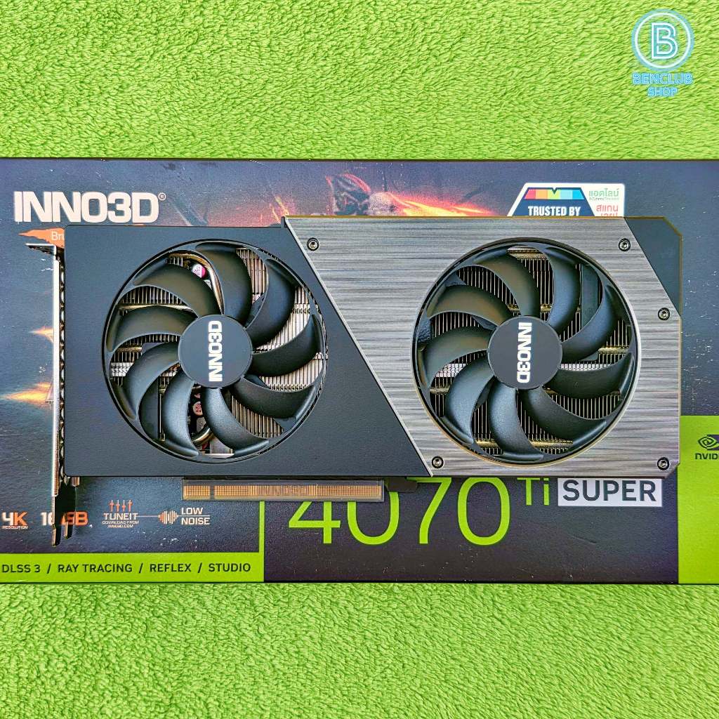 การ์ดจอ INNO3D RTX 4070 Ti SUPER Twin X2 OC 16G อุปกรณ์ครบกล่อง ประกันIHAVECPU 06/2027 สินค้ามือสอง