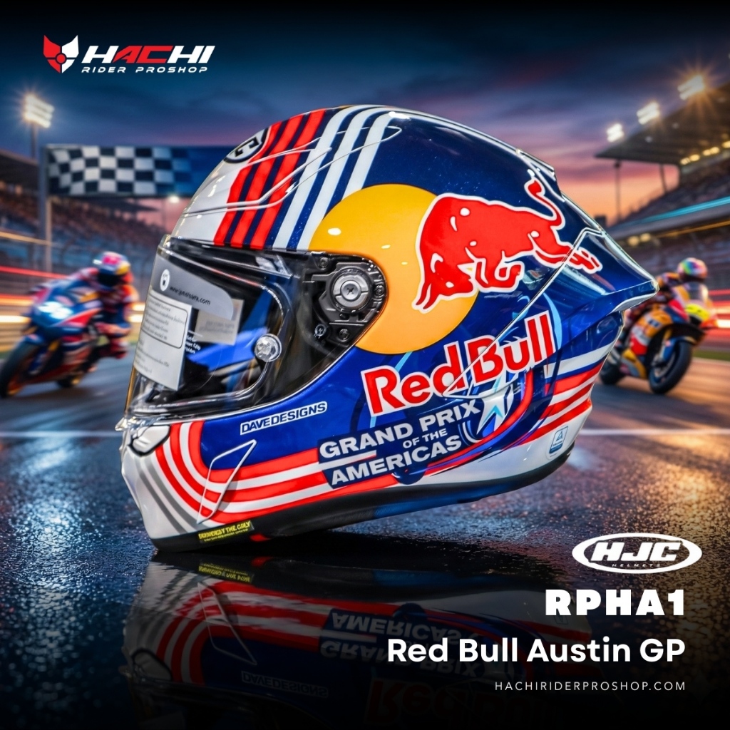 HJC RPHA1 - Red Bull Austin GP หมวกกันน็อคที่สามารถใส่ Logo Red Bull เจ้าแรกของโลก