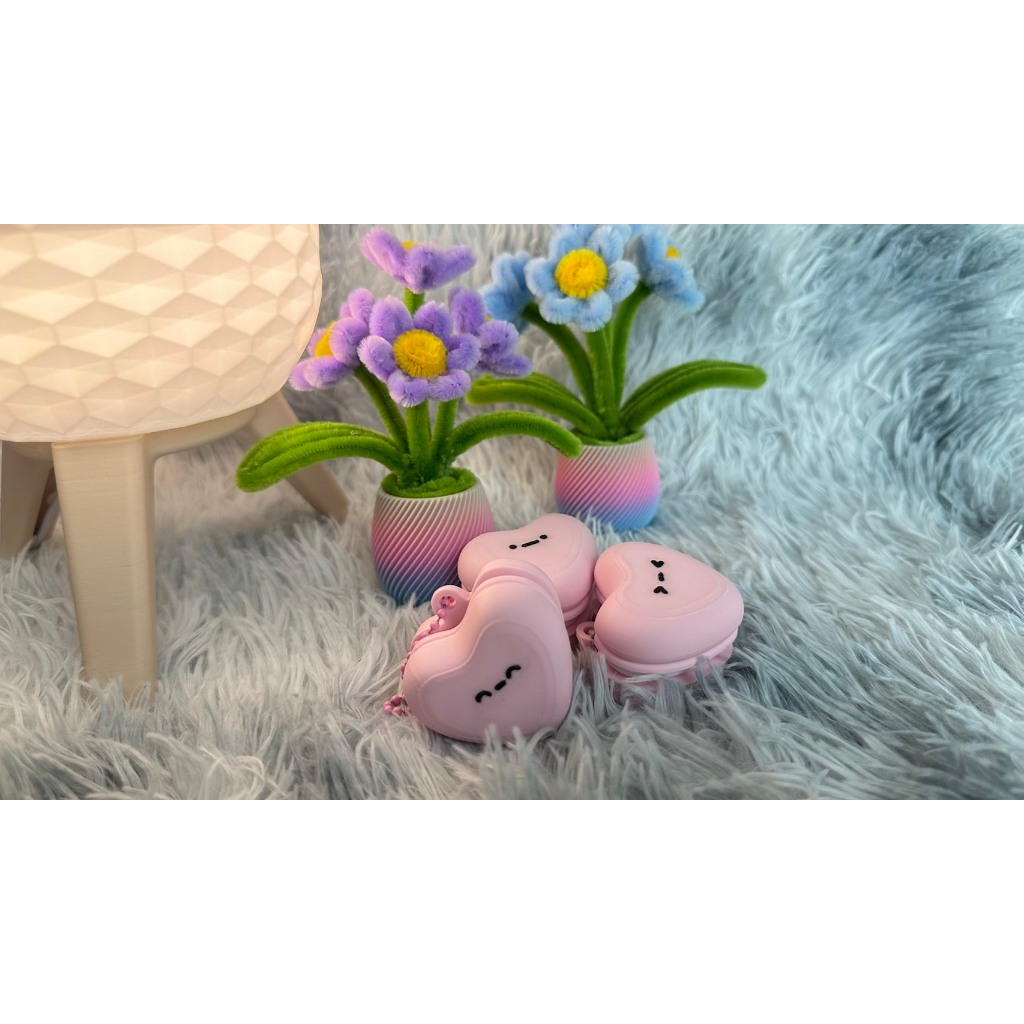 พวงกุญแจ Clicker Heart หัวใจสีชมพู หน้ายิ้มต่างๆ คีย์แคป KeyCap Clicker Heart KeyChain