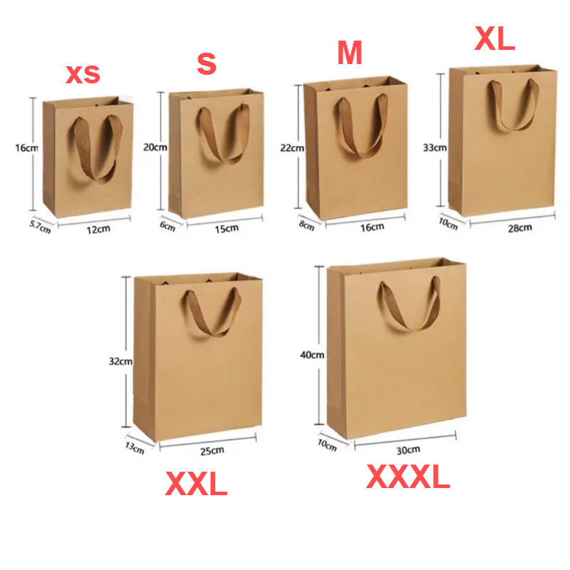 ถุงกระดาษคราฟท์หูหิ้วเชือก แข็งแรง ใช้ซ้ำได้ | ถุงของขวัญ งานแฮนด์เมด งานบุญ หลายขนาด พร้อมส่ง กรุงเทพ - 1