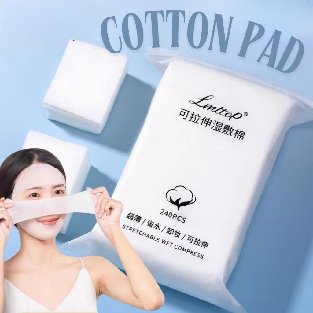 COTTON-SPA240 สำลีคอตตอนแผ่นยืดได้ cotton pad 240 แผ่น มาส์กหน้า สําลีแผ่นธรรมชาติ ผลิตภัณฑ์ทําความสะอาดผิวหน้า
