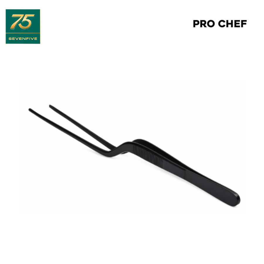 PRO CHEF ปากคีบตรงด้าม PVD ดำปากคีบตรง Offset Tweezer เคลือบ PVD สีดำ สำหรับใช้งานเฉพาะทางOFFSET TWEEZER WITH BLACK