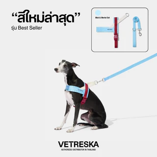VETRESKA สายรัดอกและสายจูงสุนัข MIST AND MERLOT PET HARNESS & LEASH SET