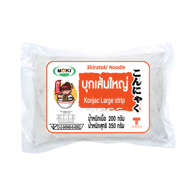 MOKI บุกเส้นใหญ่ 200 กรัม (FK0205-1) บุกเพื่อสุขภาพ Konjac Large Strip Keto คีโต เจ คลีน Low Kcal Gluten Free Healthy