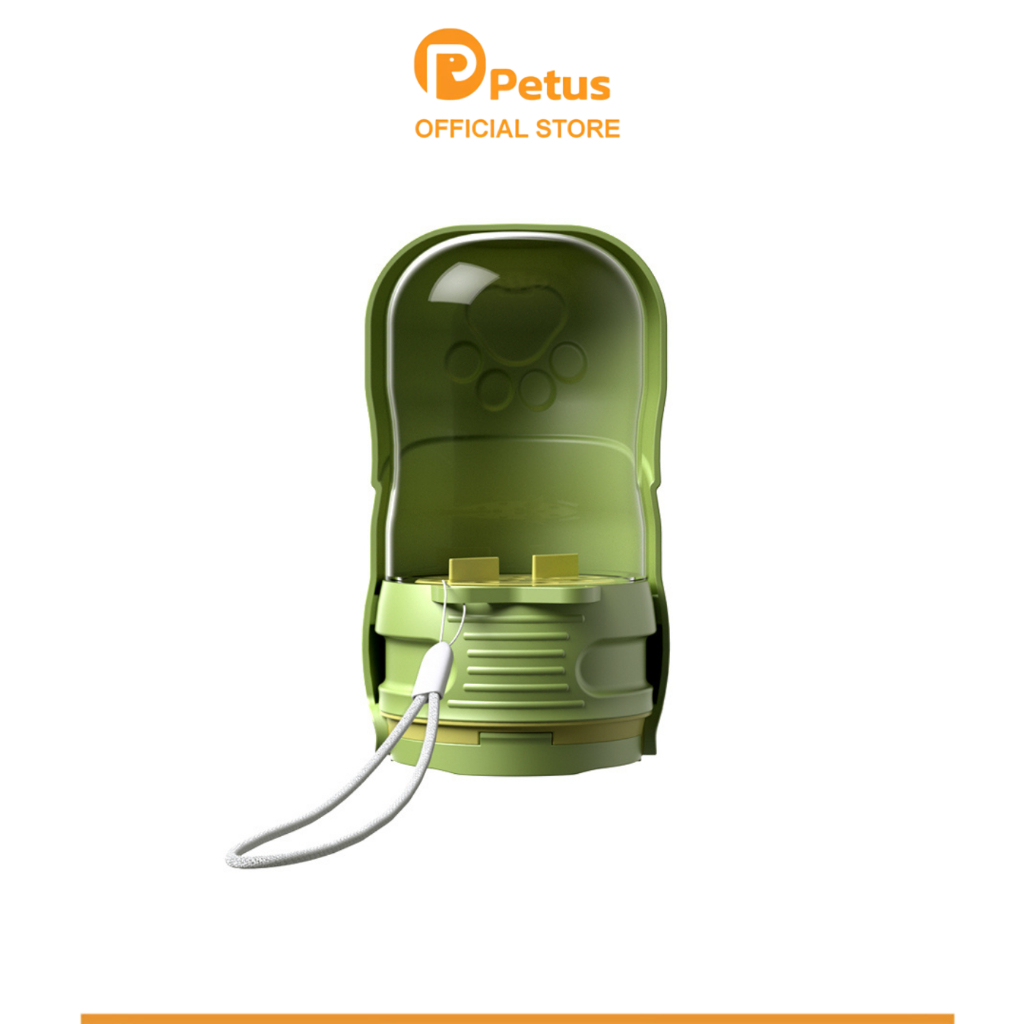 Petus ที่ให้น้ำสุนัข ขวดน้ำสัตว์เลี้ยงพกพา ขวดน้ำสุนัข Pet water bottle มีสายคล้อง ซีลแน่น เหมาะสำหรับเดินทาง