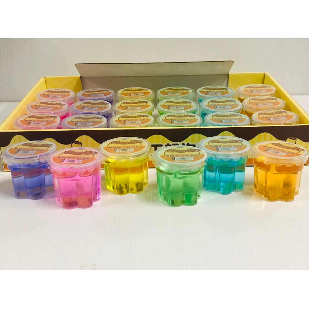 Slime  pompom สไลม์ใสสี กล่องละ 24 ขวด