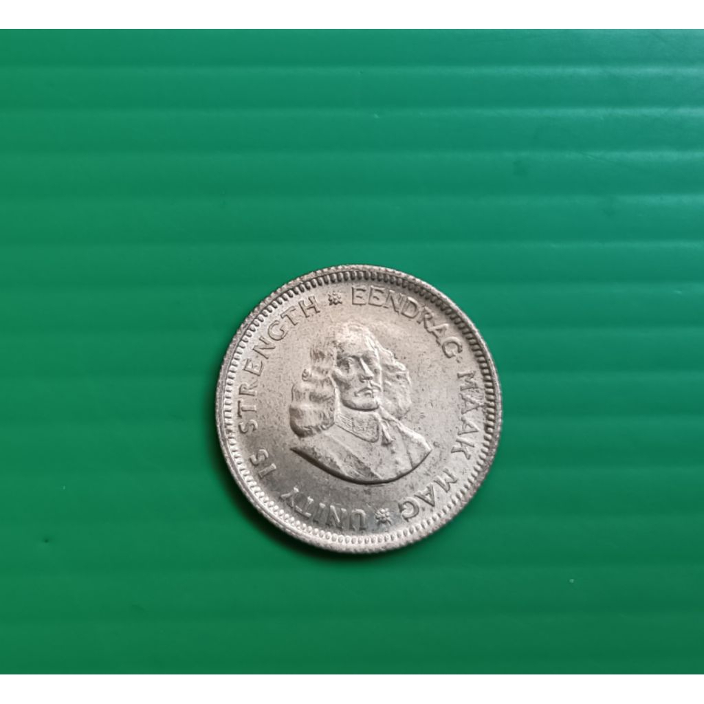 South Africa 5 Cents -Jan Van Riebeeck 1964 #เนื้อเงิน .500 Silver