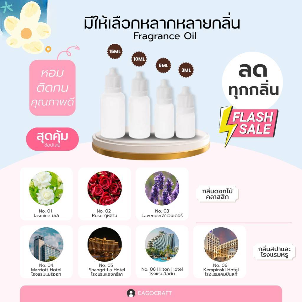 หัวน้ำหอม พร้อมส่ง น้ำหอมมีหลายกลิ่นให้เลือก น้ำหอมเข้มข้น คุณภาพพรีเมียม กลิ่นติดทนยาวนาน ราคา ถูกที่สุด ดีลบีเคเค แกลเลอรีภาพที่ 7
