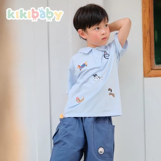 [90-120] POLO เสื้อโปโลพร้อมส่ง ลายน่ารัก เสื้อโปโลผ้านิ่ม แขนสั้น คอปก ลายสัตว์ เสื้อผ้าเด็กผู้ชาย FBS