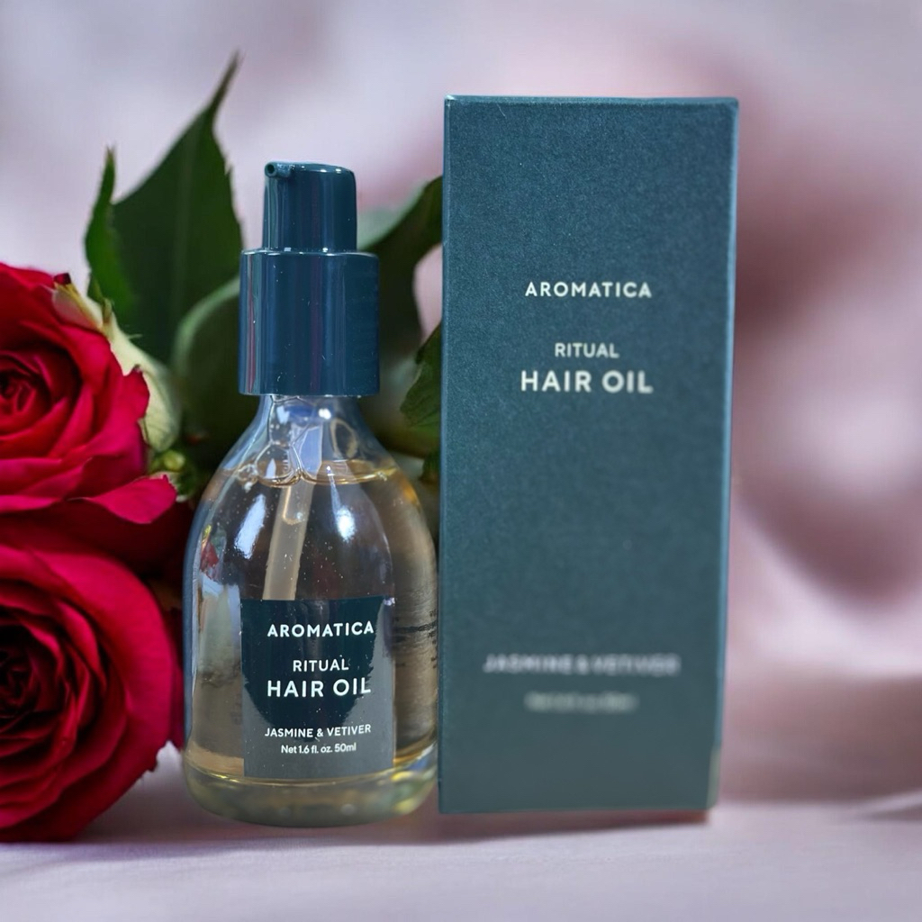 ออยล์บำรุงผม AROMATICA Ritual Hair Oil Jasmine & Vetiver บำรุงผมเสียให้เงางาม พร้อมกลิ่นหอมอโรมาผ่อนคลาย