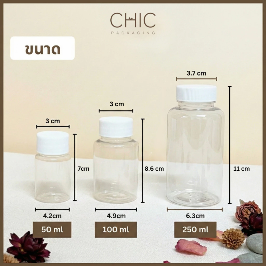 พร้อมส่ง ขวดพลาสติกpetใส ขนาด20/30/50/100ml ฝาเกรียว ขวดแบ่ง ใส่เครื่องดื่ม ใช้งานอเนกประสงค์ thumbnail 7