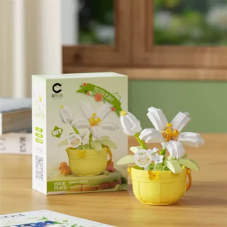 พร้อมส่งในไทย 🚚 ตัวต่อนาโนดอกไม้ กระถางดอกไม้จิ๋ว ของแต่งโต๊ะ DIY Flower - Mini Potted Plant Puzzle Building Blocks