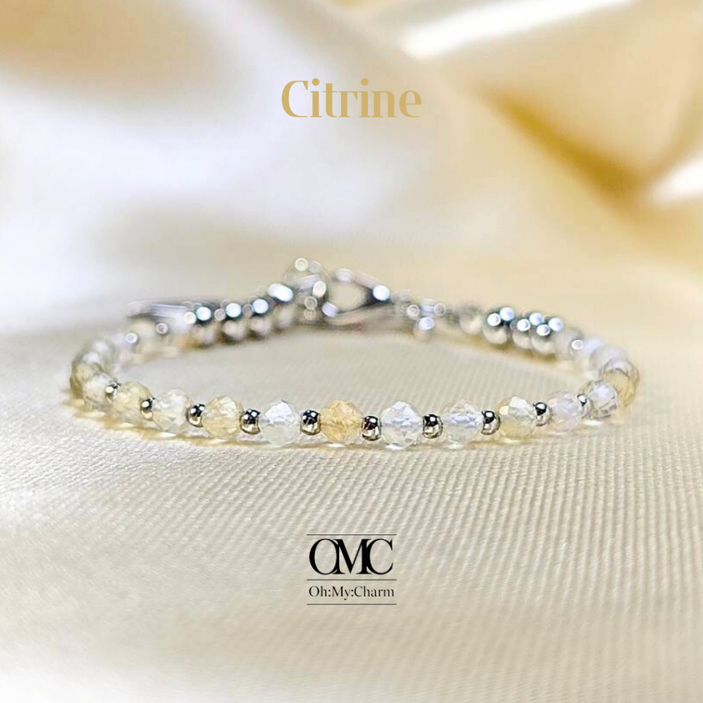 สร้อยข้อมือหินแท้ “Citrine” | ซิทริน เสริมโชคลาภ การเงิน ความสำเร็จ | หินขนาด 3 mm.