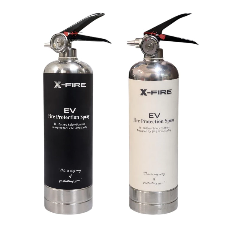 (ถังสแตนเลส) 2ปอนด์ ถังดับเพลิง LCF500 1ลิตร X-Fire 1L F-500 คล้าย AVD สถานี EV แบตเตอรี่รถEV สเปรย์ดับเพลิง พกพา F500