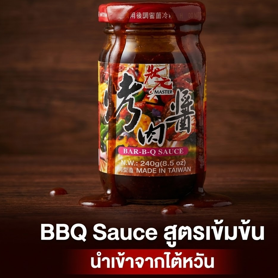 Master Sauce BBQ ซอสบาร์บีคิว 240g นำเข้าจากไต้หวัน ซอสหมักปิ้งย่าง ซอสหมูย่าง ไก่ย่าง ซอสบาร์บีคิวเ