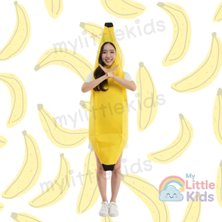 ชุดกล้วย ชุดแฟนซีผัก ชุด Banana ชุดผักผลไม้ สำหรับเด็กและผู้ใหญ่ ใส่ไปงานโรงเรียน ปาร์ตี้ ชุดครอบครัว ผ้าคุณภาพดี สีสดใส