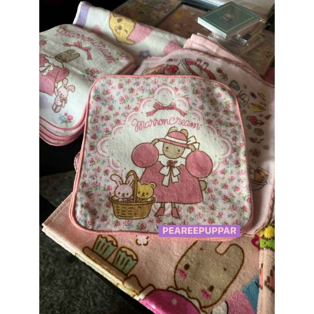 New ผ้าเช็ดหน้า Marron Cream น่าร้ากก หายากค่าาา รูปที่ 3