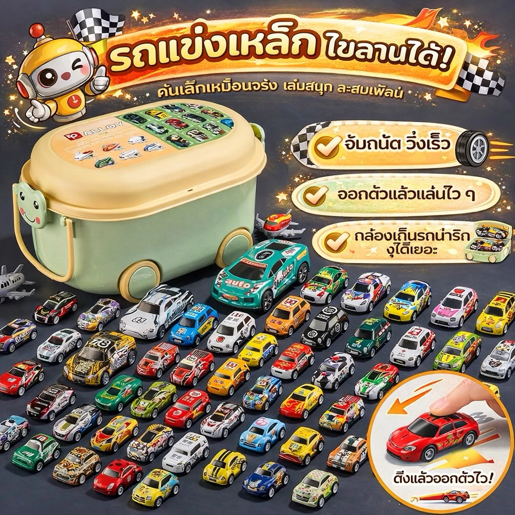 รถของเล่นเด็ก รถเหล็กจิ๋ว รถมินิ รถแข่งของเล่น โมเดลรถของเล่น ของเล่นเด็ก ราคาถูก ชุดรถของเล่น 50 / 100 / 200 คัน