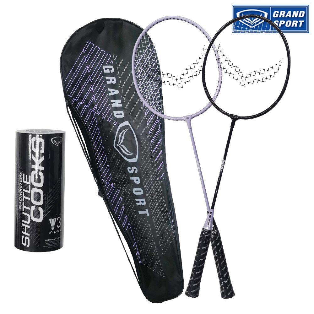 GRAND SPORT ไม้แบด แพ็คคู่ รุ่น ALYA #372231 + ลูก 3 ลูก - Badminton couple pack ไม้แบดมินตัน