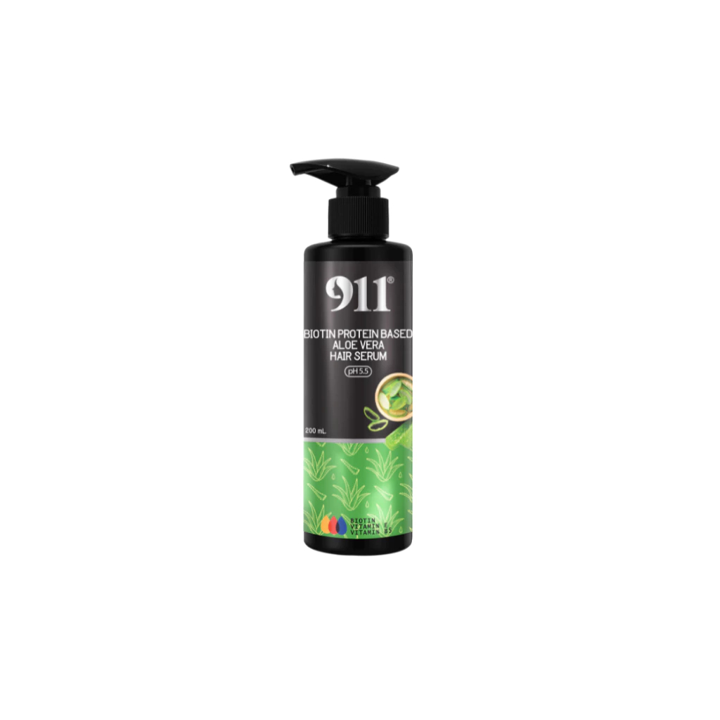 911 Biotin Protein Based Aloe Vera Hair Serum 200 ml (0638) เซรั่มเคราติน ไนท์ วัน วัน