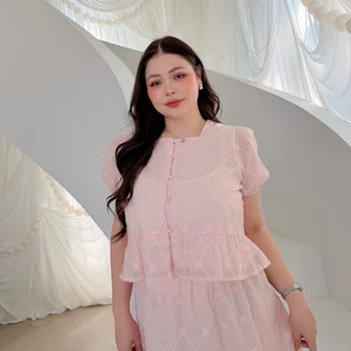 Lady M |สีใหม่! blooming dress set ชุดเซตสาวอวบเรียบร้อยทำบุญหวานๆ