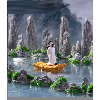 สวนหินถาด ภูเขาหินจำลอง โขดหินแซมมอส จัดตู้ปลา พร้อมส่ง